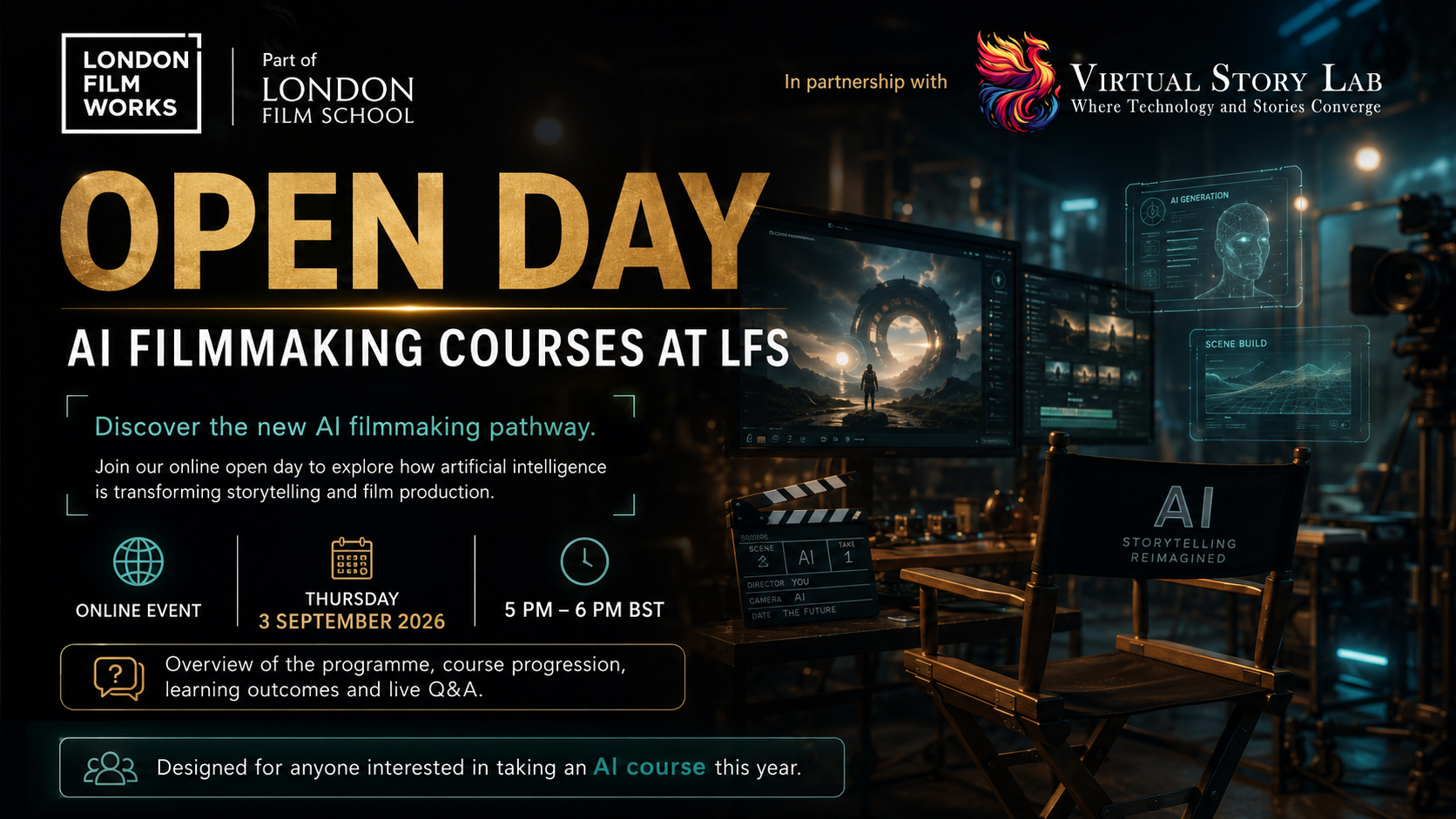 Open Day: AI Filmmaking Courses at LFS (September 3)
